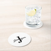 Initiaal Letter en Naam Custom Ronde Kartonnen Onderzetter (Insitu)