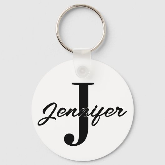 Initiaal Letter en Naam Custom Sleutelhanger (Voorkant)