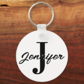 Initiaal Letter en Naam Custom Sleutelhanger (Achterkant)