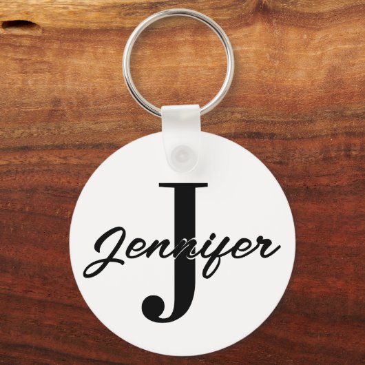 Initiaal Letter en Naam Custom Sleutelhanger (Achterkant)