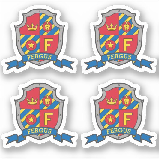 Initiaal letter F aangepaste naam leeuwerschild Sticker (Voorkant)