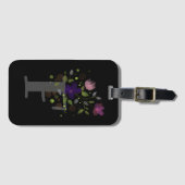Initiaal Letter F Plus Floral Design Bagagelabel (Voorkant (horizontaal))