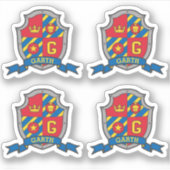 Initiaal letter G douanenaam lion crest shield Sticker (Voorkant)