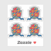 Initiaal letter H aangepaste naam leeuw krest shie Sticker (Vel)