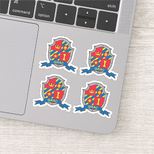 Initiaal letter I aangepaste naam leeuw crest shie Sticker