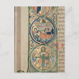 Initiaal letter "I" in princiio Briefkaart