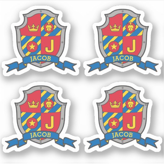 Initiaal letter J aangepaste naam leeuw crest shie Sticker (Voorkant)