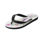 Initiaal Letter J Plus Floral Design Kinder Teenslippers (Schuin)