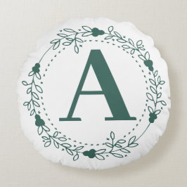 Initiaal Letter Monogram Gepersonaliseerd Rond Kussen