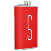 Initiaal Letter Monogram Modern Red White Heupfles (Rechts)