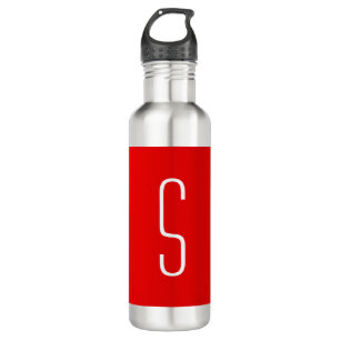 Initiaal Letter Monogram Modern Red White Waterfles