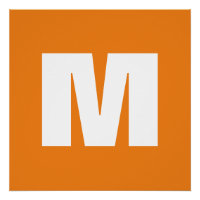 Initiaal Letter Monogram Modern Stijl Oranje Wit