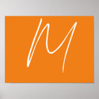 Initiaal Letter Monogram Modern Stijl Oranje Wit