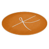 Initiaal Letter Monogram Modern Stijl Oranje Wit Snijplank (Hoek)