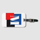 Initiaal Letter Monogram Modern Stijlvol Bagagelabel (Voorkant (horizontaal))