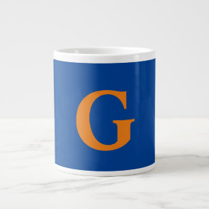 Initiaal Letter Monogram Modern Stijlvol Blauw Sin Extra Grote Beker