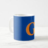 Initiaal Letter Monogram Modern Stijlvol Blauw Sin Koffiemok (Voorkant links)