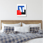 Initiaal Letter Monogram Modern Stijlvol Canvas Afdruk (Insitu (Slaapkamer))