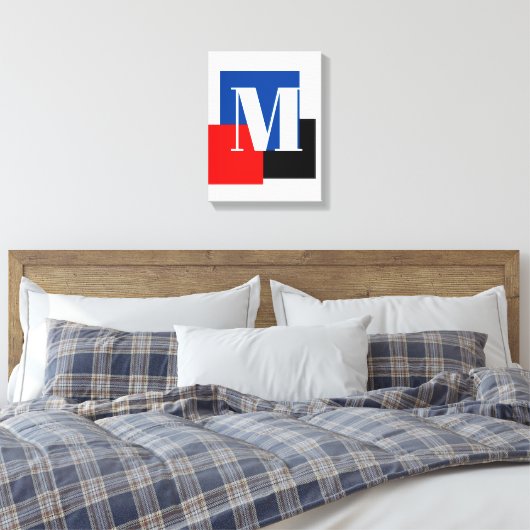 Initiaal Letter Monogram Modern Stijlvol Canvas Afdruk (Insitu (Slaapkamer))