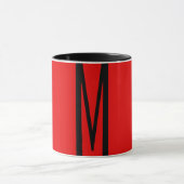 Initiaal Letter Monogram Modern Style Red Black Mok (Midden)