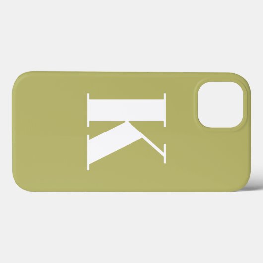 Initiaal Letter Monogram Moderne Stijl Olijfgroen Case-Mate iPhone Case (Achterkant (horizontaal))