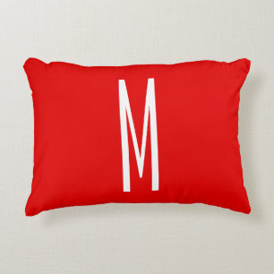 Initiaal Letter Monogram Moderne Stijl Rood Wit Accent Kussen
