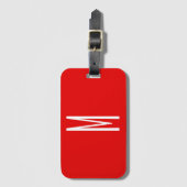 Initiaal Letter Monogram Moderne Stijl Rood Wit Bagagelabel (Voorkant (verticaal))