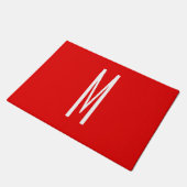 Initiaal Letter Monogram Moderne Stijl Rood Wit Deurmat (Schuin)