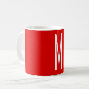 Initiaal Letter Monogram Moderne Stijl Rood Wit Koffiemok