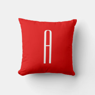 Initiaal Letter Monogram Moderne Stijl Rood Wit Kussen