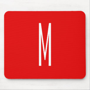 Initiaal Letter Monogram Moderne Stijl Rood Wit Muismat