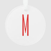 Initiaal Letter Monogram Moderne Stijl Rood Wit Ornament (achterkant)