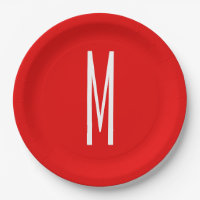 Initiaal Letter Monogram Moderne Stijl Rood Wit