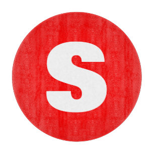 Initiaal Letter Monogram Moderne Stijl Rood Wit Snijplank