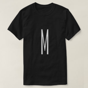 Initiaal Letter-monogram Moderne stijl zwart-wit T-shirt