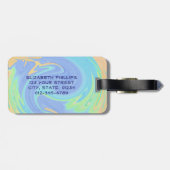 Initiaal Letter Monogram Pastel Swirl Aangepaste n Bagagelabel (Achterkant horizontaal)