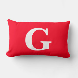 Initiaal Letter Monogram Rood Wit Vlak Eenvoudig Kussen