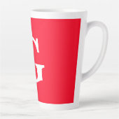 Initiaal Letter Monogram Rood Wit Vlak Eenvoudig Latte Mok (Rechts)