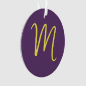 Initiaal Letter Monogram Stijlvol Indigo Geel Ornament (voorkant)