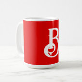 Initiaal Letter Monogramed Red White Classical Koffiemok (Voorkant links)