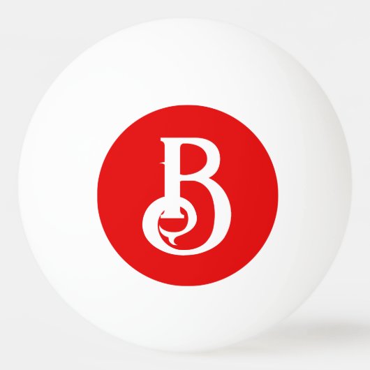 Initiaal Letter Monogramed Red White Classical Pingpongballen (Voorkant)