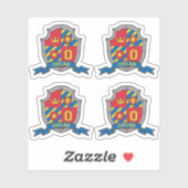 Initiaal letter O aangepaste naam Oscar lion crest Sticker (Vel)