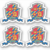 Initiaal letter Q aangepaste naam Quinn lion crest Sticker (Voorkant)