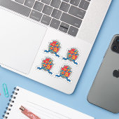 Initiaal letter Q aangepaste naam Quinn lion crest Sticker (Laptop met iPhone)