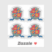Initiaal letter R aangepaste naam Reuben lion cres Sticker (Vel)