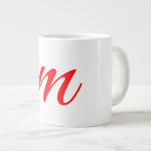 Initiaal letter red monogram professioneel modern extra grote beker (Voorkant rechts)