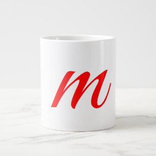 Initiaal letter red monogram professioneel modern extra grote beker