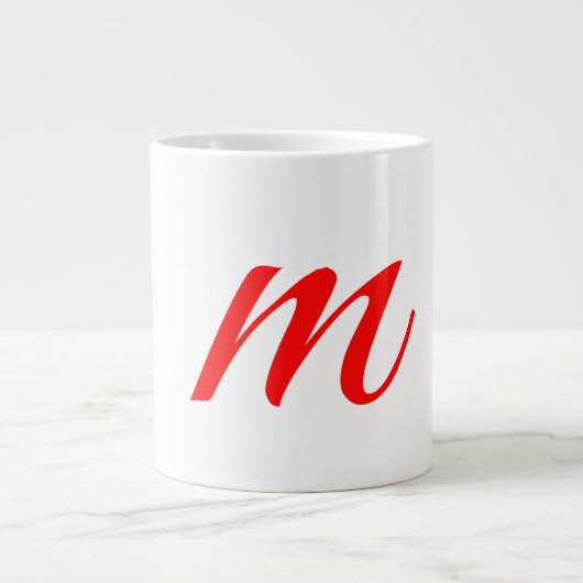 Initiaal letter red monogram professioneel modern extra grote beker (Voorkant)
