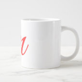 Initiaal letter red monogram professioneel modern extra grote beker (Rechts)