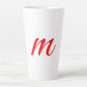 Initiaal letter red monogram professioneel modern latte mok (Voorkant)